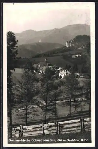 AK Scheuchenstein /N.-Do., Ortsansicht mit Landschaftspanorama