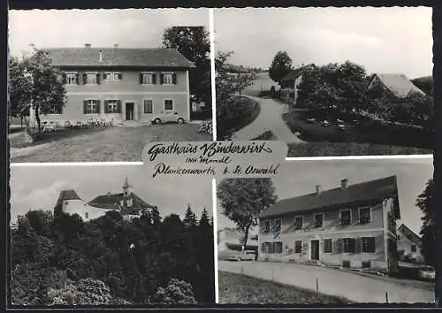 AK St. Oswald bei Plankenwarth, Gasthaus Binderwirt und Ortspartien