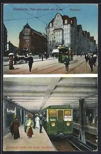 AK Hamburg, U-Bahnhof Barkhof, Strassenpartie am Barkhof