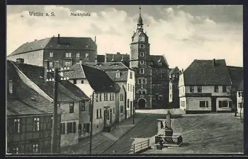 AK Wettin, Blick auf den Marktplatz