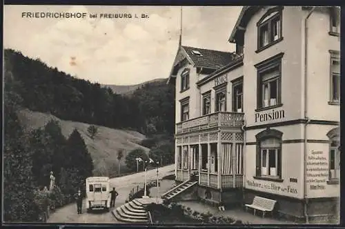 AK Freiburg /Breisgau, Hotel u. Pension Friedrichshof in den Bergen