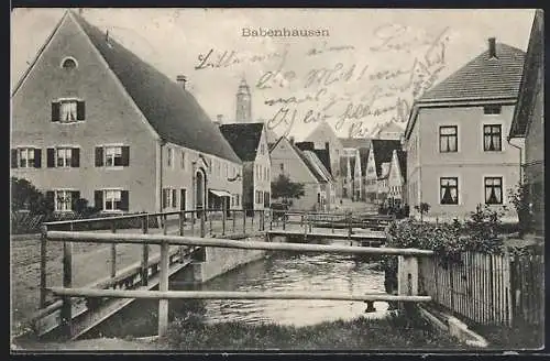 AK Babenhausen / Schwaben, Flusspartie im Ort