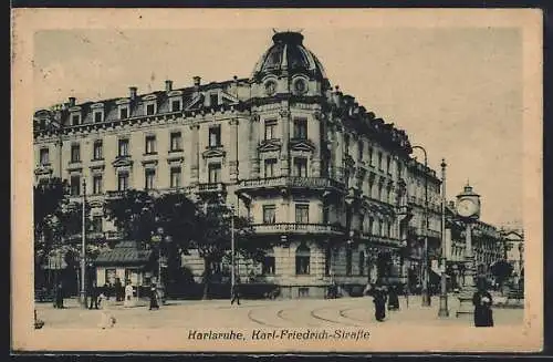 AK Karlsruhe, Blick in die Karl-Friedrich-Strasse
