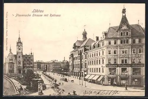 AK Dresden-Löbtau, Plauensche Strasse mit Rathaus