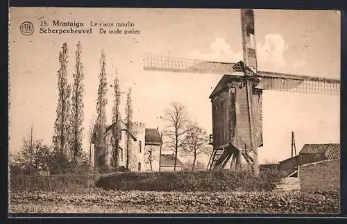 AK Montaigu, Le vieux moulin, Windmühle