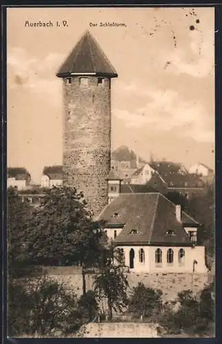 AK Auerbach / Vogtland, Blick zum Schlossturm