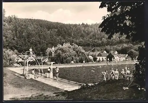 AK Ziegenrück /Thür., Schwimmbad mit Badegästen