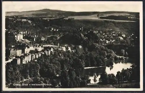 AK Greiz, Blick v. weissem Kreuz