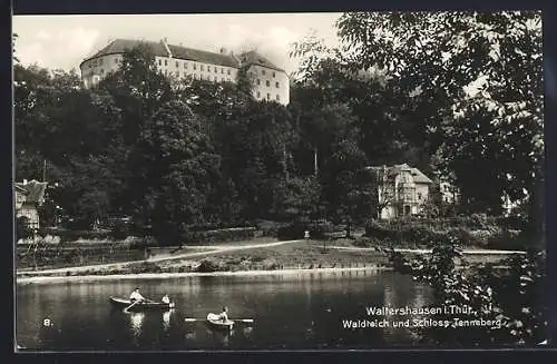 AK Waltershausen i. Thür., Waldteich und Schloss Tenneberg