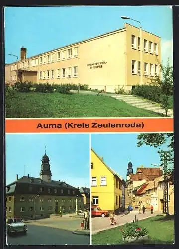 AK Auma /Zeulenroda, Otto-Grotewohl Oberschule, Heimatstube, Eichplatz