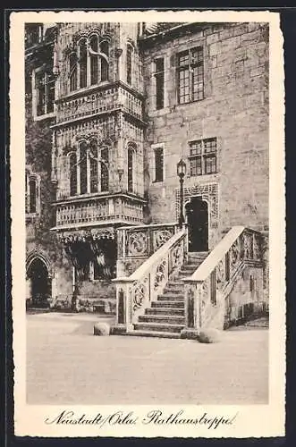 AK Neustadt /Orla, Rathaustreppe