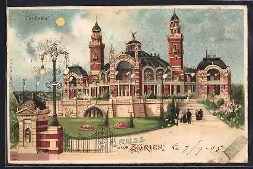 Lithographie Zürich, Tonhalle, Halt gegen das Licht