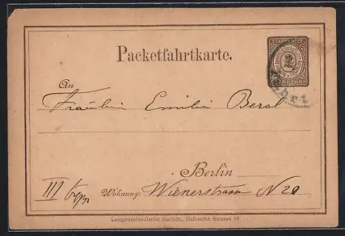 AK Packetfahrtkarte, Private Stadtpost