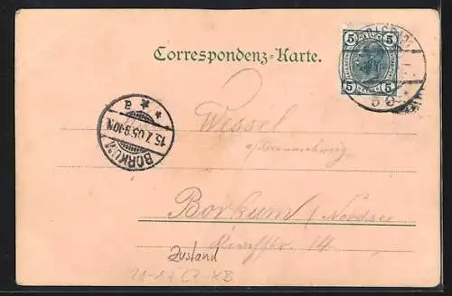 Lithographie Karlsbad, Sprudelcolonade, Halt gegen das Licht