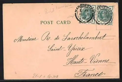 AK Manchester, Cathedral, Halt gegen das Licht