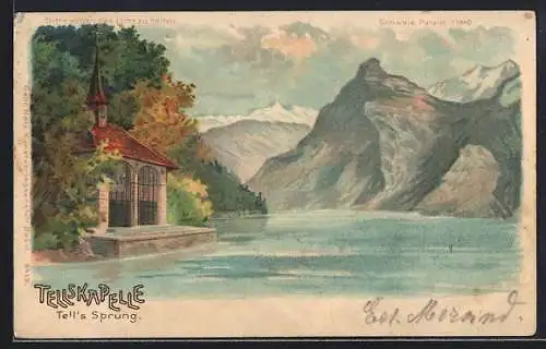 Lithographie Tellskapelle am Vierwaldstättersee, Halt gegen das Licht