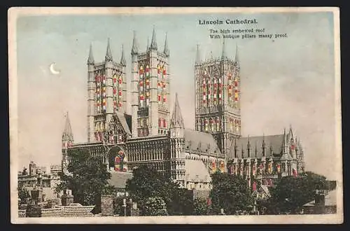 AK Lincoln, Cathedral, Halt gegen das Licht