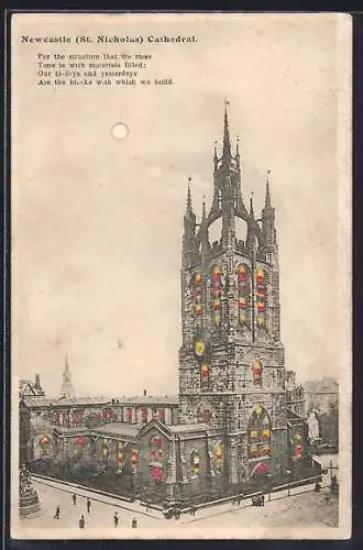 AK Newcastle, St. Nicholas Cathedral, Halt gegen das Licht
