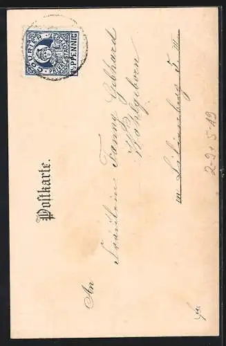 Lithographie Schloss Berg, Gedächtnis-Kapelle, Private Stadtpost