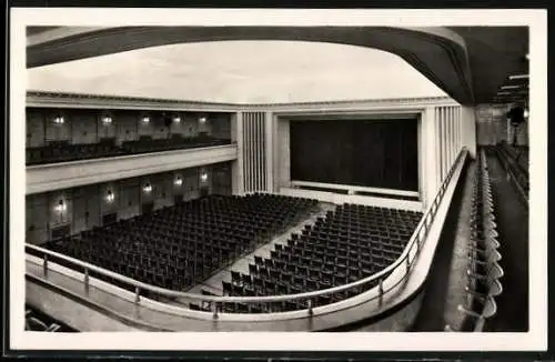 AK Leuna, VEB Leuna-Werke Walter Ulbricht, Klubhaus der Werktätigen, Marx-Engels-Saal mit Bühne