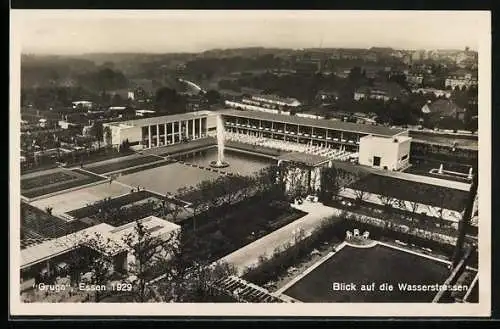 AK Essen, Ausstellung Gurga 1929, Blick auf die Wasserstrassen