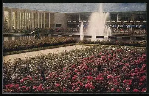 AK Essen, Grosse Ruhrländische Gartenbau-Ausstellung 1929, Wasserterrassen