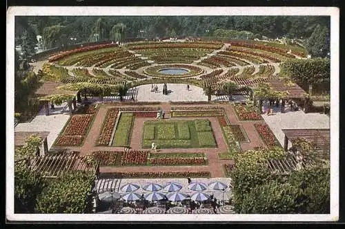 AK Essen, Gruga, Blick vom Aussichtsturm auf die Dahlienarena