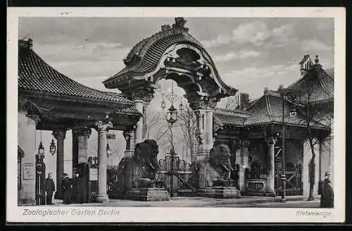 AK Berlin, Zoologischer Garten, Elefantentor