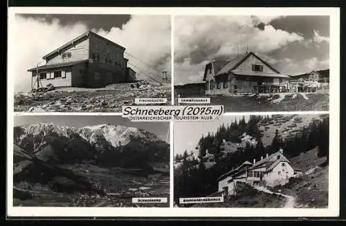 AK Fischerhütte, Gasthaus Baumgartnerhaus, Damböckhaus, Schneeberg