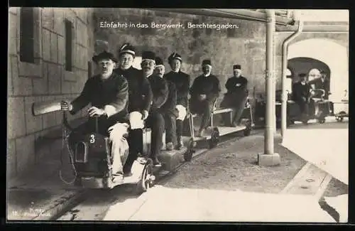 AK Berchtesgaden, Einfahrt in das Salzbergwerk