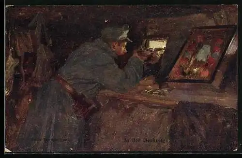 AK Rotes Kreuz Nr. 397: Soldat in Uniform mit Gewehr