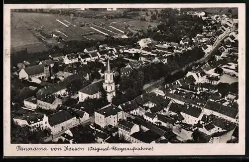 AK Zossen, Ortspanorama vom Flugzeug aus