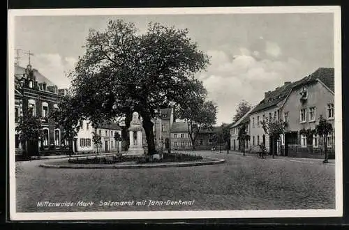 AK Mittenwalde /Mark, Salzmarkt mit Jahn-Denkmal