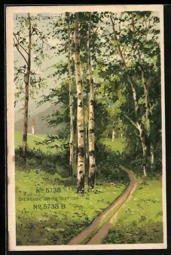Künstler-AK Alfred Mailick: Birken im Sonnenschein, Fröhliche Pfingsten