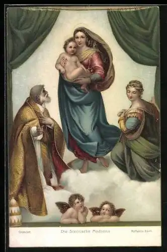 Künstler-AK Stengel & Co. Nr.: 29712, Raffaelo Santi, Die Sixtinische Madonna