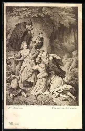 AK Szene aus Goethe`s Stück Der getreue Eckart