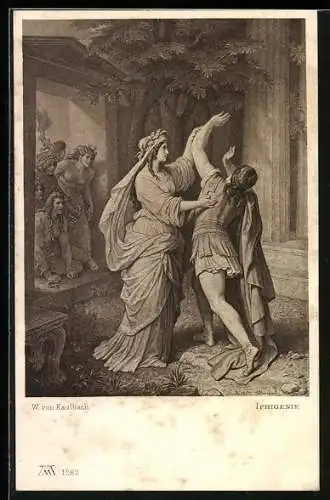 AK Iphigenie, zwei Frauen, Goethe
