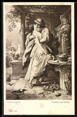 AK Alexis und Dora küssen sich, Goethe