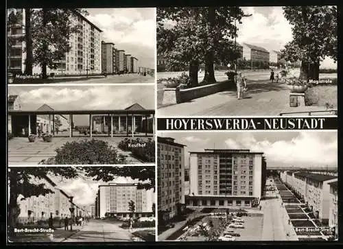 AK Hoyerswerda-Neustadt, Kaufhof, Magistrale, Bert-Brecht-Strasse