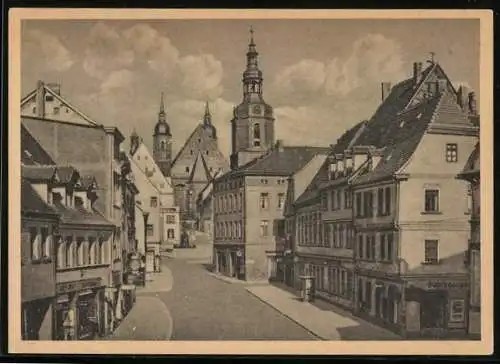 AK Eisleben, Markt mit Kirche