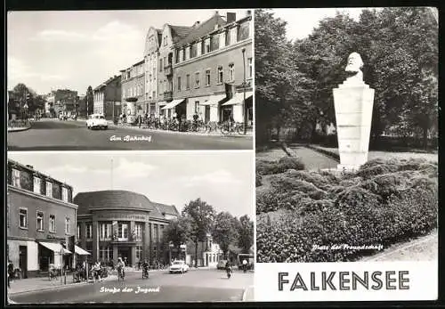 AK Falkensee, Am Bahnhof, Strasse der Jugend, Platz der Freundschaft