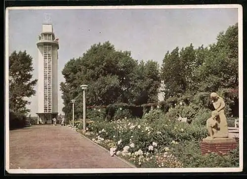AK Essen, Ausstellung Gruga, Im grossen Blumenhof