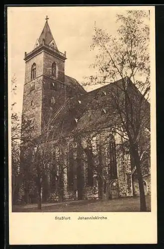 AK Stassfurt, Blick zur Johanniskirche