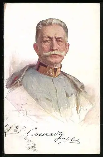 Künstler-AK Konrad von Hötzendorff, Portrait des Heerführers