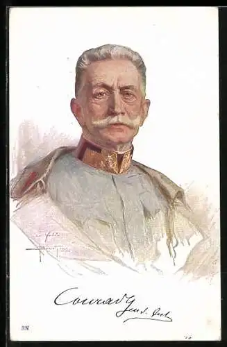 Künstler-AK Konrad von Hötzendorff, Portrait des Heerführers