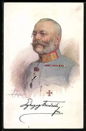 AK Portrait von Erzherzog Friedrich von Österreich in seiner Uniform mit Eisernem Kreuz