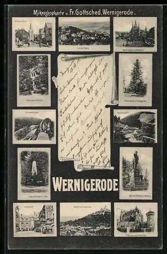 AK Wernigerode, Stadt mit Schloss, Steinerne Renne