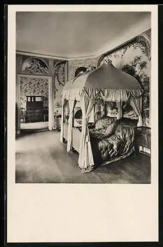 AK Paretz, Schlafzimmer des Königspaares im Schloss