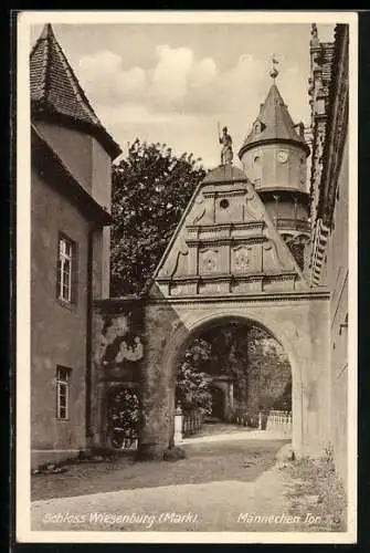 AK Wiesenburg / Mark, Männeken-Tor des Schlosses