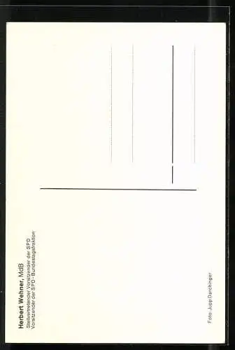 AK Portrait Herbert Wehner, Mitglied des SPD-Präsidiums